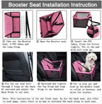 Pet Car Seat, Sturdy Reinforced Structure, Shortened Leash with Metal Snap Hook, Loops for Seat Belt, Waterproof Thick Soft Fleece Pad