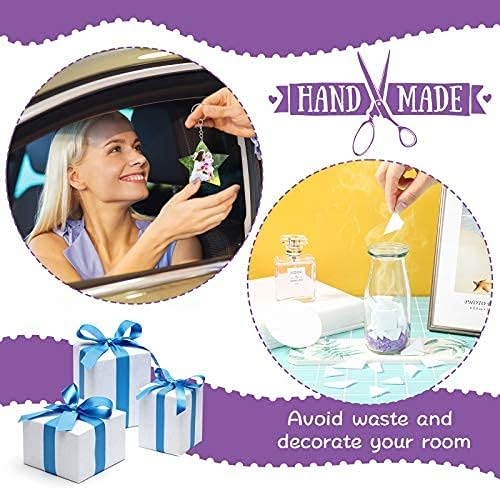 Maitys 12 Pieces Sublimation Air Fresheners Blanks Sheets Car Scented Hanging Felt Air Freshener White Fragrant Sheets 8 x 8 Inch Large Size Auto Scented Fragrant for Car Home Use Heat Press Decor