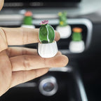 4 Pcs Cute Cactus Air Vent Perfume Clips, Resin Artificial Plant Succulents Car Air Fresheners Aromatherapy Clips, Car Interior Decoration Accessories, Gift for Men Women