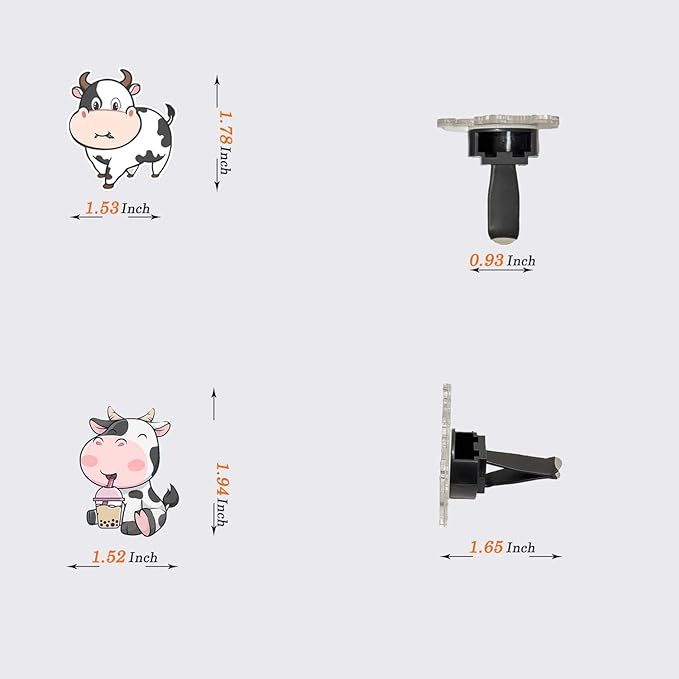 Cute Cow Air Freshener Clips,Car Vent Clip,Car Vent Decoration Accessories,Car Air Conditioner Clip,Automotive Interior Decoration Gifts for Men/Women
