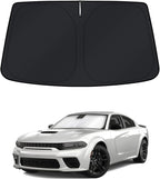KUST Windshield Sun Shade for Dodge Charger Accessories 2011-2023 Window Shade Sun Visor Cover Foldable Blocks UV Rays Keep Your Car Cooler