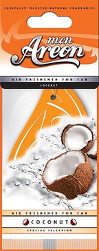 AREON Mon MA11 Hanging Best Car Air Freshener Coconut Scent, Paper Hanging Ornaments, Long Lasting Scent for Car or Home - 12 Pack