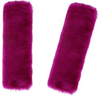 Soft & Cozy Australian Sheepskin Car Seat Belt Covers,2 Pack Fluffy Seatbelt Pads, Genunie Sheepskin Fur Shoulder Straps Cushions for Adults Kids Women and Men (Festival Fuchsia)
