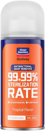 Glodway Whole Car Air Refresher,Odor Eliminator Remover Spray For Car,Tropical Flavor Strong Freshener With Odour Eliminator Technology,Long-Lasting Scent,6 Ounce(Pack of 1)