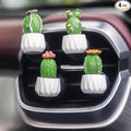 4 Pcs Cute Cactus Air Vent Perfume Clips, Resin Artificial Plant Succulents Car Air Fresheners Aromatherapy Clips, Car Interior Decoration Accessories, Gift for Men Women