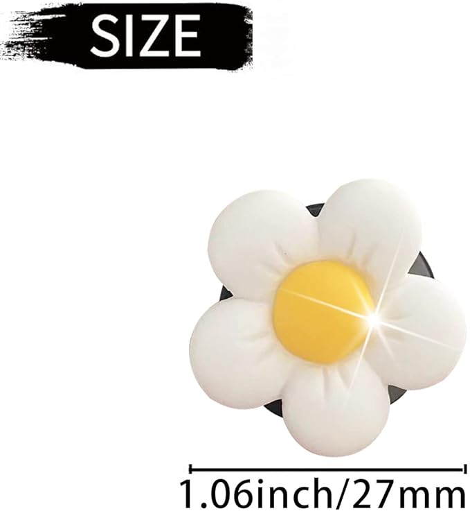 Cute Daisy Air Vent Clips, 6 Pcs Flower Car Air Fresheners Vent Clips Car Diffuser Vent Clip Charm Decoration for Women Cute Interior Decor Accessories + Sunflower Mask Hook (White)