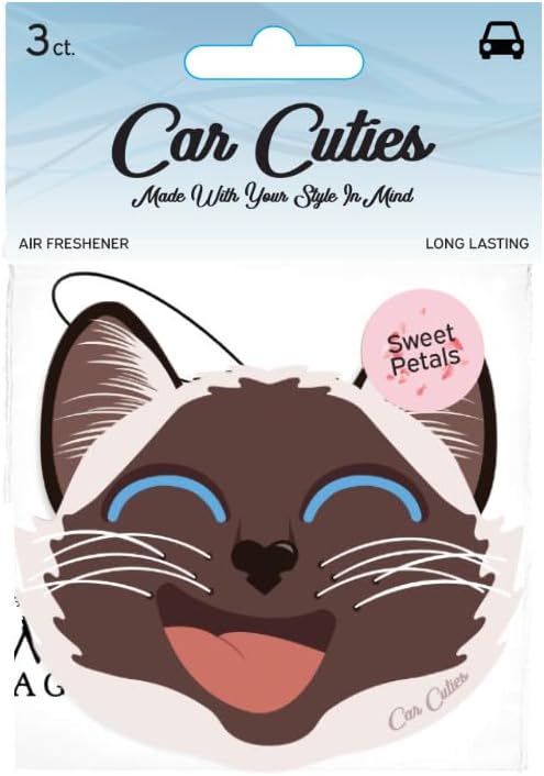 Cute CAT CAR AIR FRESHENER - Cute Cat Design, Long-Lasting Scent, Portion of Proceeds Benefit PAWS Chicago (Sweet Petals)