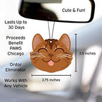 Cute CAT CAR AIR FRESHENER - Cute Cat Design, Long-Lasting Scent, Portion of Proceeds Benefit PAWS Chicago (Tropical Coconut - Pack of 3)
