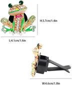 Frog Car Accessories, 2pcs Bling Tree Frog Air Vent Clips Car Air Fresheners,Cute Red Bow Tie Colorful Rhinestones Frog Car Decor,Refillable Diffuser