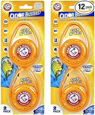 Arm & Hammer Odor Busterz - Clip N Go, Deodorizer Pack (Pack of 12)