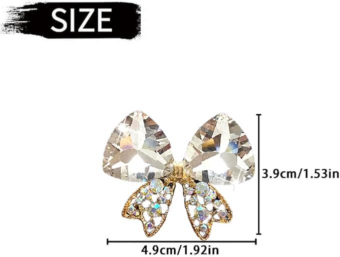 4 Pcs Bling Diamond Crystal Bow Vent Clips Car Interior Air Fresheners Automotive Rhinestone Decoration Adapt for Women and Girl (White)