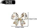 4 Pcs Bling Diamond Crystal Bow Vent Clips Car Interior Air Fresheners Automotive Rhinestone Decoration Adapt for Women and Girl (White)