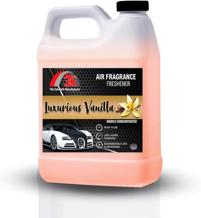 3E Car Air Freshener Concentrate – 64 oz – Professional Automotive Fragrance – Multiple Scents (Vanilla)