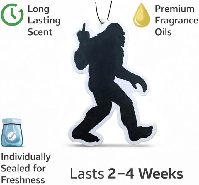 Bigfoot Air Freshener (3 Pack), Funny Sasquatch Car Air Freshener, Hanging Car Scent, Long Lasting Air Freshener for Truck RV, Camping Gift for Men Women
