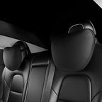 Seat Headrest Neck Pillow for Tesla Model 3 ModelY/S/X Uniquely Designed Neck Pillow Seat Headreck Cushion Nappa Leather Neck Support Car Accessories (H-Black-1pcs)