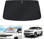 KUST Windshield Sun Shade for Jeep Grand Wagoneer 2022-2024 2025 2026 (Not for Jeep Wagoneer) Sunshade Accessories Sun Protectors Foldable Blocks UV Rays Keep Car Cooler
