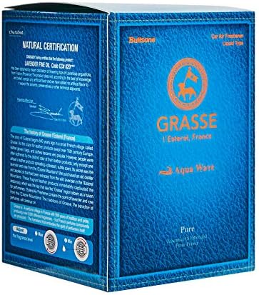 Bullsone Grasse L'esterel, Natural Car Air Fresheners, Luxury Car Perfume - Aqua Wave Scent (2 Pack)