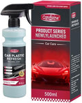 Car Black Plastic & Trim Restorer - Car Detailing Restorer Spray for Faded Plastic,Trim, Bumpers, Leather & Vinyl, Restores Original Black Color, Long-Lasting Shine & Protection, 500ML
