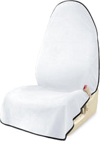 Car Seat Covers 1 Pack White Waterproof Towel Car Seat Cover Universal Fit for Most Trucks SUV Fitness Athletes Pets Gym and Water Sport