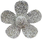 Crystal Bling Sparking Car Fragrance Flower Car Diffusser Air Freshener with Vent Clip (Silver)