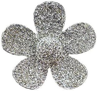 Crystal Bling Sparking Car Fragrance Flower Car Diffusser Air Freshener with Vent Clip (Silver)