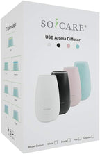 SOICARE Diffuser,USB Plug-in Car Portable Aromatherapy Diffuser,Essential Oils for Diffusers with 7 Colors Lights 2 Switch Mode Waterless Auto Off for Car Home Office Room (Pink)