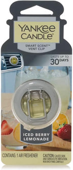 Yankee Candle Smart Car Vent Clip Air Freshener that Last up 30 days (Iced Berry Lemonade, 1 Pack)