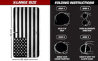 Windshield Sun Shade - American Flag Design, High-Resolution Sun Visor for Car, Truck, SUV with Mirror Cut-Out for Interior Sun Protection, Foldable Car Sun Shade (Black and White, X-Large)