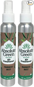 Absolute Green Air Freshener Room Spray, Non-Toxic, Cover Odors, Safe around Kids + Pets, Natural Bamboo Mist Scent 4oz (2 Pack)