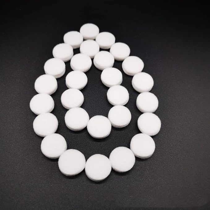 Nadiho 60Pcs Car Air Vent Clip Replacement Pads, 16mm Unscented Refill Tablets for Car Air Freshener Clips, Car Diffuser Refill Felt Pads Essential Oil Diffuser Cotton Pads, 60pcs White (NPJ04)