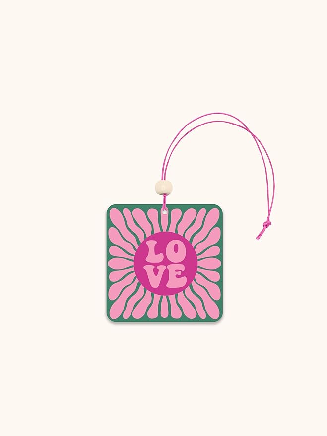 Studio Oh! Car Air Fresheners - Pack of 2 Scented Hanging Car Odor Eliminator - Unique Design with Decorative Bead - Blooming Love