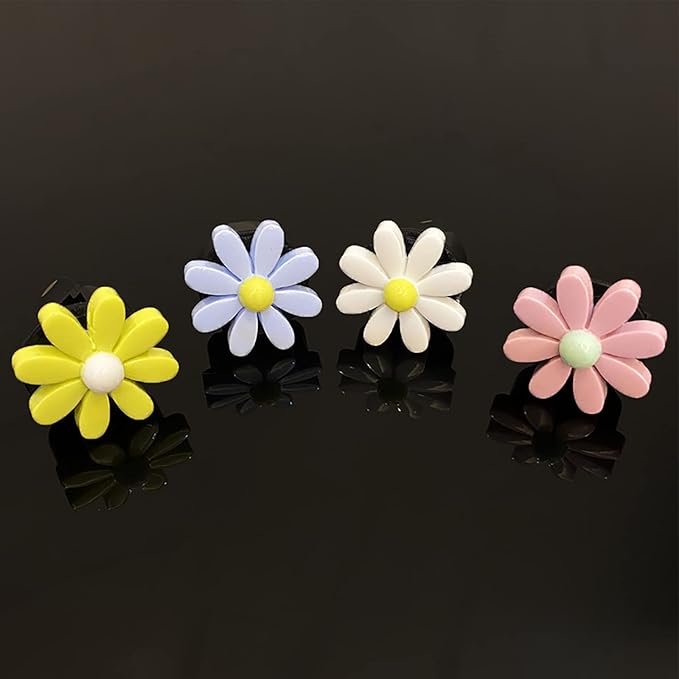 4 Pieces Daisy Flower Air Vent Clips, Cute Colorful Car Air Freshener Clip & Diffuser, Boho SUV Outlet Vent Decorations, Charm Car Inter Decor Accessories for Girls Women