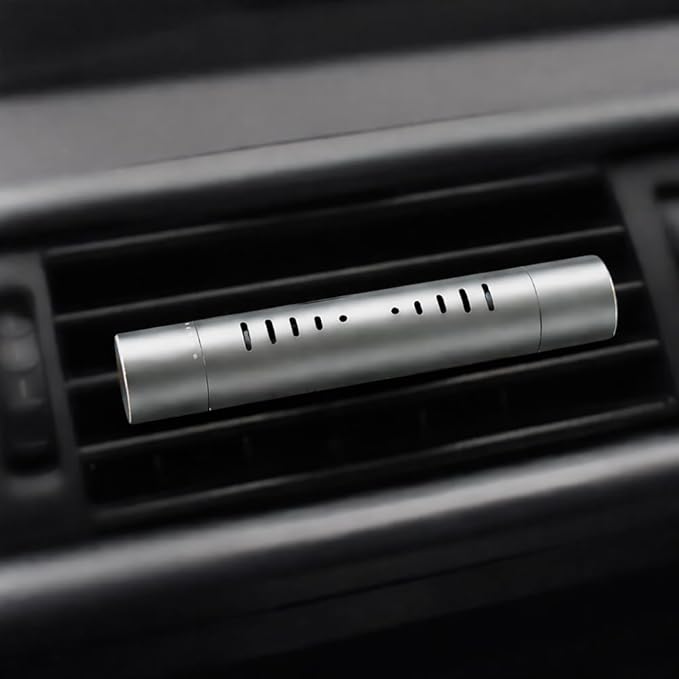 iPick Image for Jeep Car Vent Air Freshener Clip - Official Licensed Silver Aluminum with Adjustable Window + 10 Refill Sticks