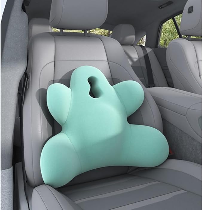 Lumbar Support Pillow for Office Chair, Back Pillow Lumbar Support for Car, Chair, Sofa - Improve Lower Back Pain Relief & Sitting Posture, Memory Foam Back Cushion for Long Sitting (Blue-01)