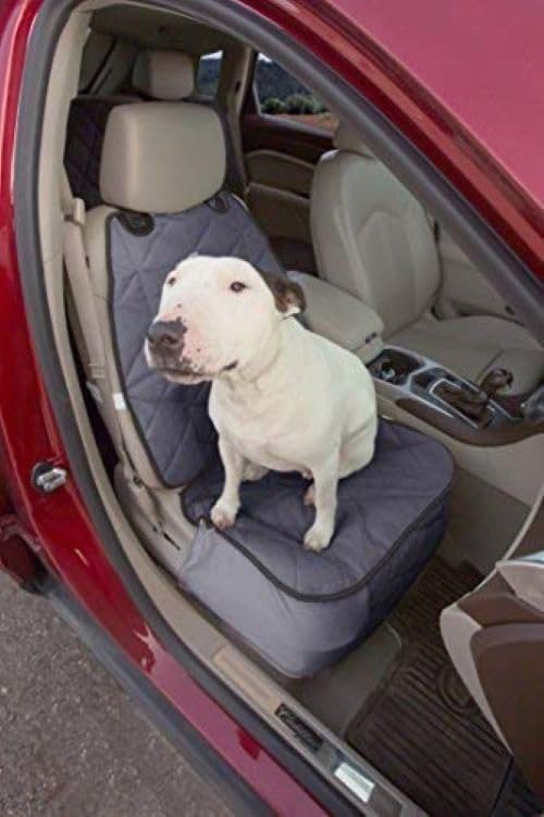 4Knines Car Seat Cover for Dogs – Durable Captains Seat & Front Seat Protector for Dogs, Waterproof, Non-Slip Car Seat Cover for Pets, Easy Install, Protects Vehicle from Dirt, Fur, Scratches (Grey)