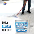 RV Roof Sealant RV Roof Coating RV Roof Sealant White 1 Gallon Waterproof Solar Reflective & Leak Repair for Trailers Campers Motorhomes