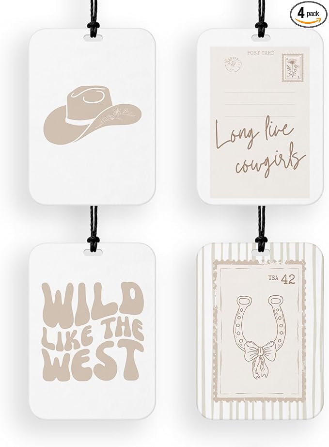 4 Pcs Western Car Air Freshener Boho Western Car Accessories for Women Preppy Cowgirl Car Air Freshener Decor for Mirror Home Closet