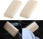 2pcs Car Arm Rest Elbow Pads, Auto Center Console Knee Cushion Adjustable Height Soft Leather Pad Knee Support Pad with Memory Foam for Universal Car Interior Accessories(BlackCloth)