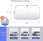 Car Windshield Sun Shade Foldable with Storage Bag, Grey