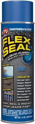 Flex Seal, 14 oz, Blue, Stop Leaks Instantly, Waterproof Rubber Spray On Sealant Coating, Perfect for Gutters, Wood, RV, Campers, Roof Repair, Skylights, Windows, and More