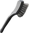 Tire & Wheel Brush for Car Rims - Short Handle Stiff Bristle Auto Detailing Scrub Brush | No Scratch Car Wash Brush Cleaning Tool for Tires, Wheels, Rims, Floor Mats, Carpet, Cars, Home(Gray)