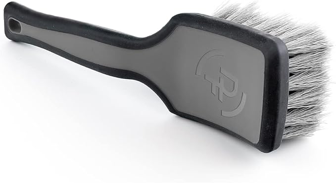 Detail Factory - ProGrip Tire Brush - Ergonomic ProGrip Handle, Stiff Synthetic Bristles, Ergonomic Design, Clean Your Tires with Ease - Grey