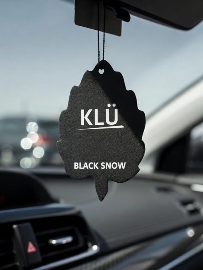 KLÜ Leaf Car Air Freshener I Long Lasting Scent for Auto or Home (25 Pack) Black Snow