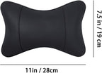 Car Pillow for Car Neck Pillow for Driving Seat Leather Neck Support Soft Cushion Support Head-Rests for Vehicle Sleeping with Elastic Adjustment Strap 2PCS(Neck, Black)