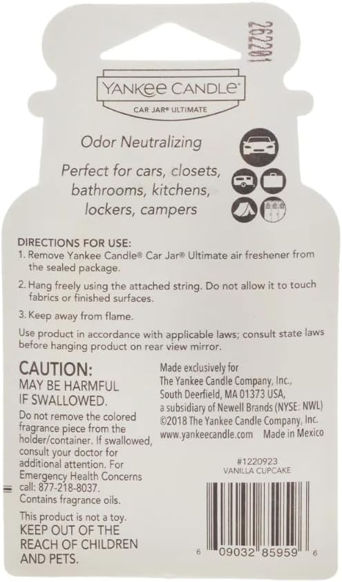Splosh Yankee Ultimate Iced Berry Lemonade Jar Car Air Freshener, 1 Count (Pack of 1), Yellow