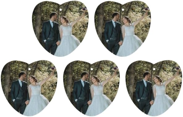 Personalized Air Freshener for Car - Double Sided Photo Custom Car Scents Air Freshener, Gift for Valentine’s Day Birthday Ideal for Car Wardrobe Bathroom Hanging Ornaments (Heart 5pcs)