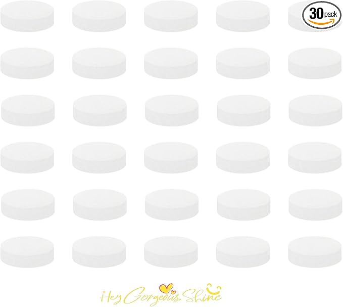 30Pcs Unscented Essential Oil Perfumes Refill Pads for Car Air Freshener Clips Car Diffuser,Car Air Freshener Vent Clip Felt Pads,17mm White Refill Replacement Tablets for Custom Fragrance