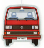 BRISA VW Collection - Volkswagen Scented Car Air Freshener Fragrance Deodorizer for Car/Auto or Home with Volkswagen Vanagon Bus T3 Camper Van FrontDesign (Vanilla/Red)