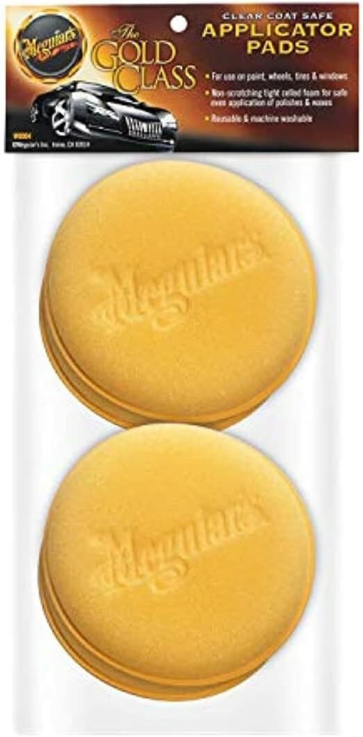 Meguiar's 4" Foam Applicator Pads, 4 Count - Ultra-Soft Hand Applicators with a Tight-Cell Foam Construction for a Smooth Application of Waxes, Polishes, Tire Dressing, Protectants and More, 4 Pack