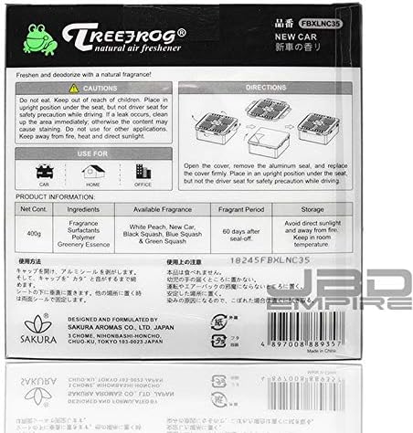 Treefrog Xtreme Fresh Box XL Air Freshener - Scent Extra Large 400g - Black/Blue/Green Squash/White Peach/New Car